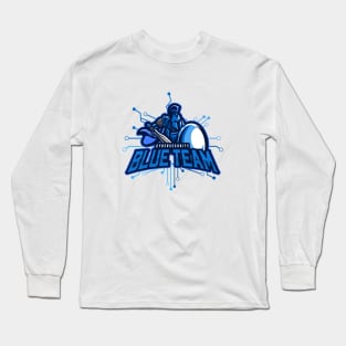 Cybersecurity Spartan Circuits Blue Team Gamification Logo Long Sleeve T-Shirt